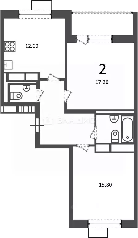 2-к кв. Москва Балаклавский просп., 17 (61.0 м) - Фото 2