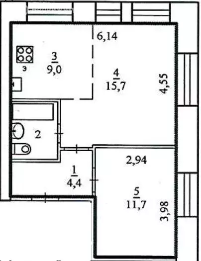 1-комнатная квартира: Архангельск, Ломоносовский округ (44.8 м) - Фото 1