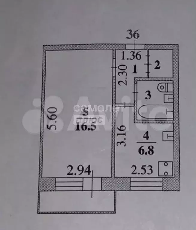 1-к. квартира, 29,9 м, 4/5 эт. - Фото 0