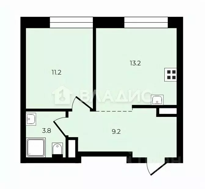 1-к кв. Москва Причальный проезд, 10к2 (38.0 м) - Фото 2