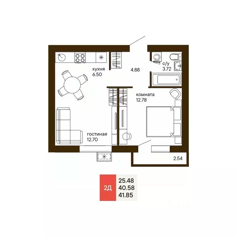 1-к кв. Пензенская область, Пенза Памятник Победы мкр,  (39.95 м) - Фото 1