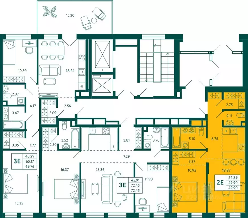 1-к кв. Башкортостан, Уфа Зеленая Роща жилрайон, Терле Парк жилой ... - Фото 2