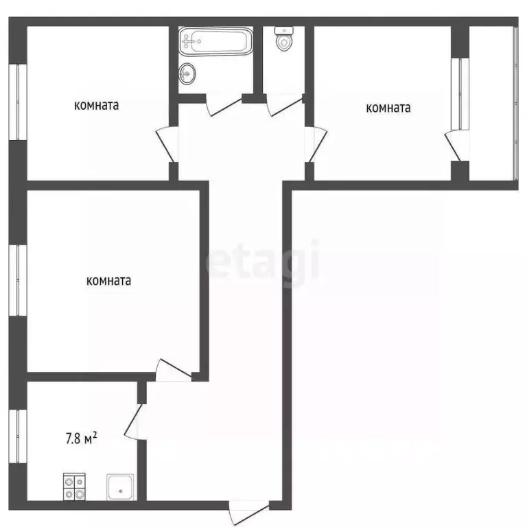 3-к кв. Владимирская область, Муром ул. Лаврентьева, 48 (63.1 м) - Фото 1