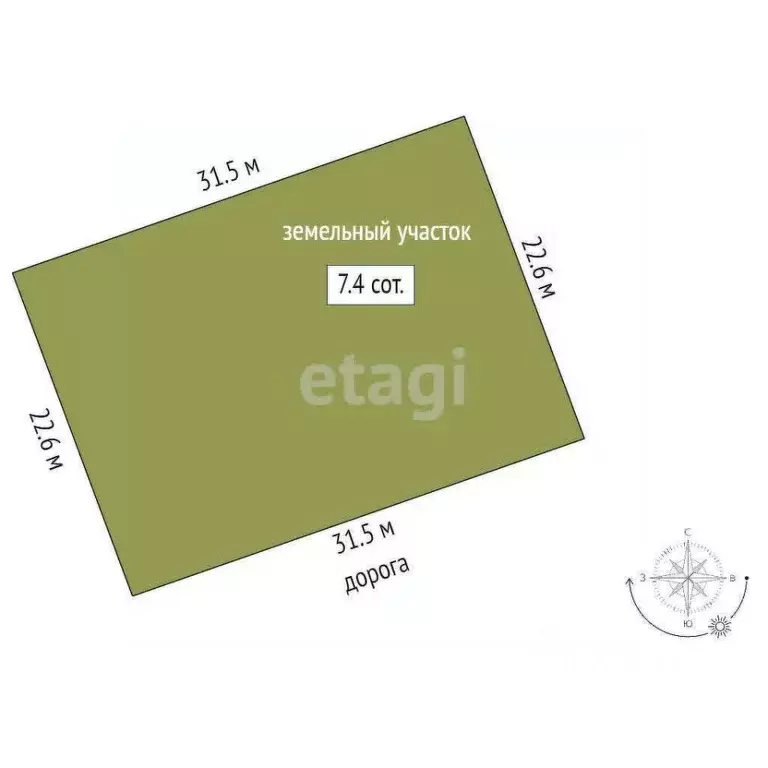 Участок в Ростовская область, Аксайский район, Большой Лог хут.  (7.4 ... - Фото 1