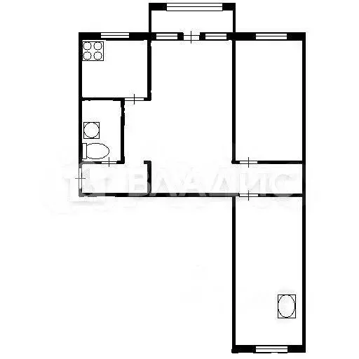 3-к. квартира, 62,1 м, 2/5 эт. - Фото 0