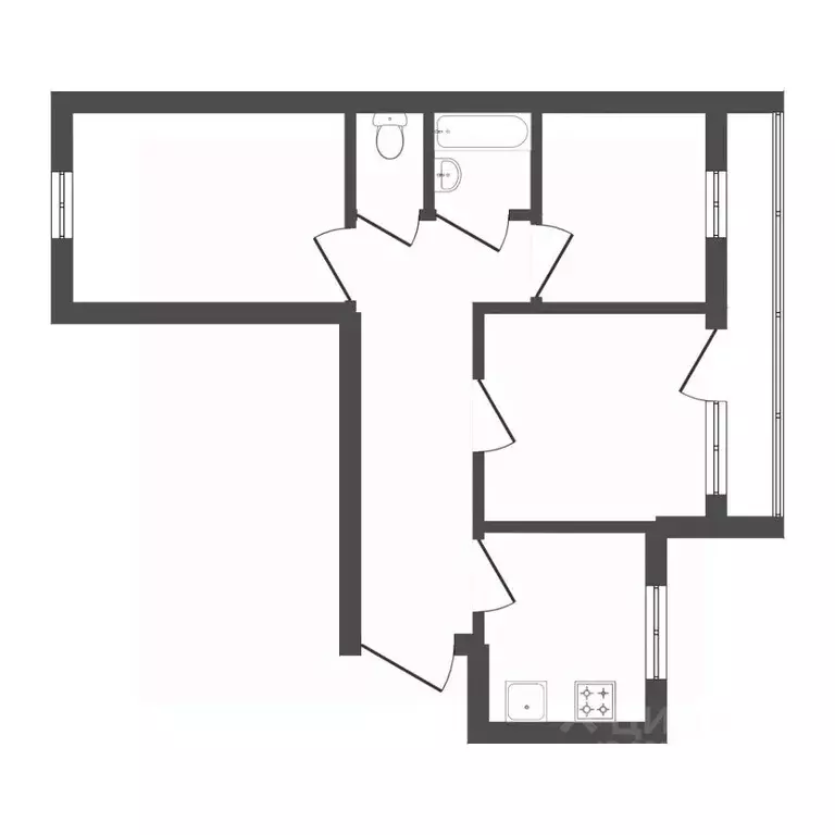 3-к кв. Тюменская область, Тюмень ул. Седова, 19 (60.9 м) - Фото 0