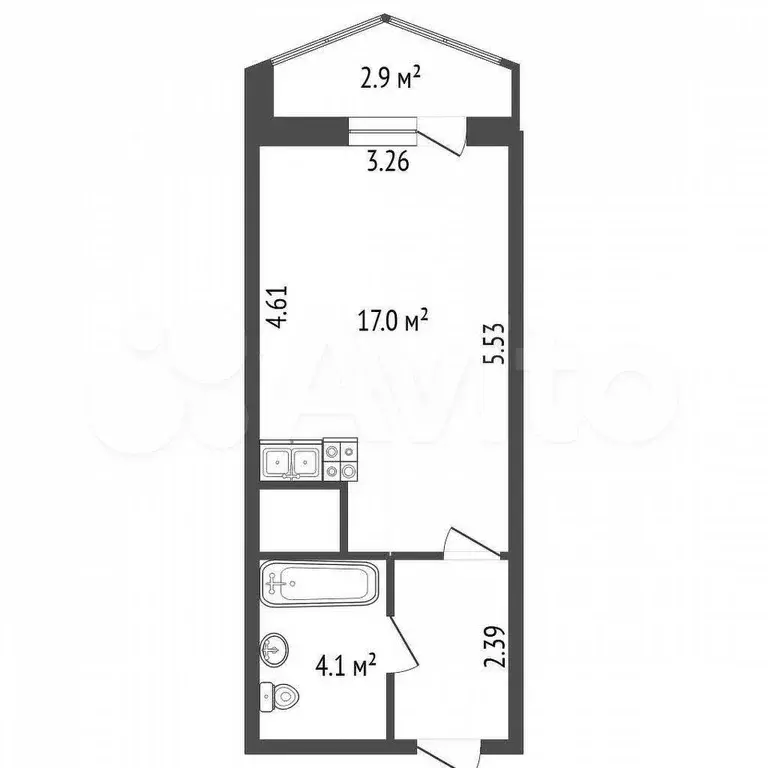 Квартира-студия, 24,6 м, 5/18 эт. - Фото 0