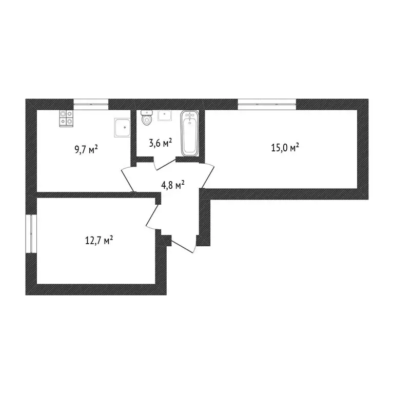 2-комнатная квартира: Ульяновск, Московское шоссе, 19 (45.8 м) - Фото 2