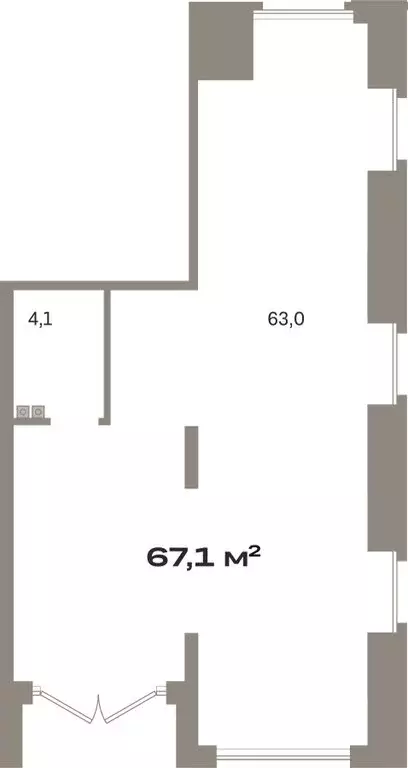 Помещение свободного назначения (67.1 м) - Фото 2