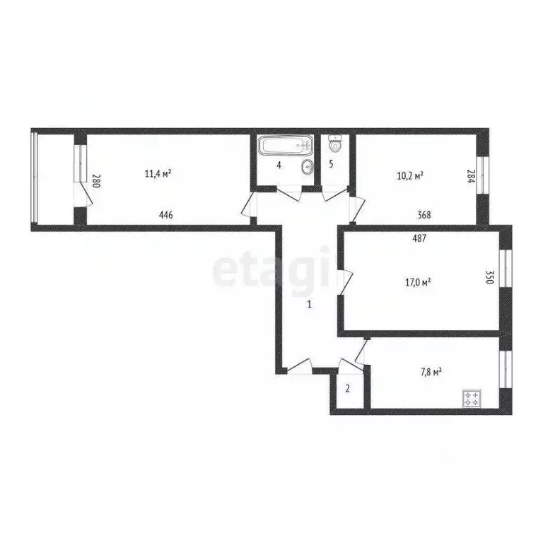 3-к кв. Калужская область, Калуга ул. Кибальчича, 3 (63.3 м) - Фото 2