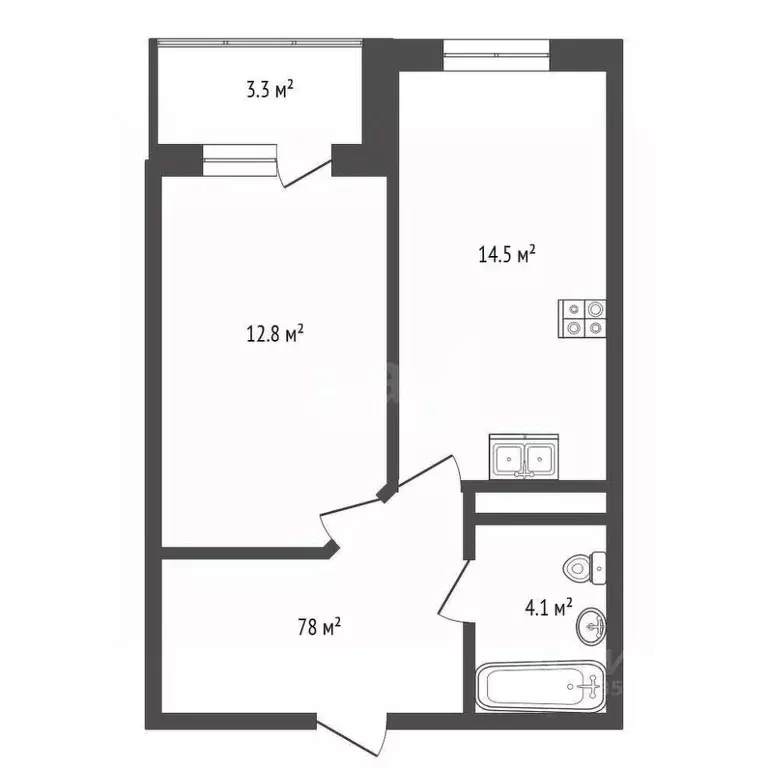 1-к кв. Крым, Ялта муниципальный округ, Восход пгт ул. Авроры, 77к3 ... - Фото 2