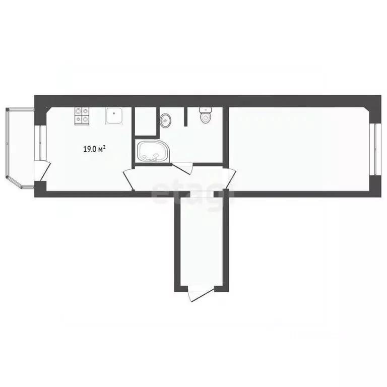 1-к кв. Тюменская область, Тюмень ул. Федюнинского, 58 (47.3 м) - Фото 2