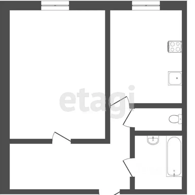 1-к кв. Тюменская область, Тюмень Харьковская ул., 74 (31.8 м) - Фото 2