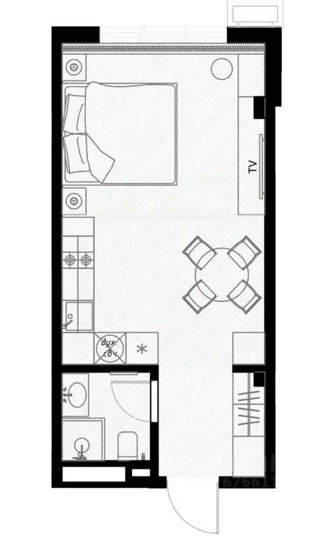 Студия Краснодарский край, Сочи ул. Ленина, 290/8к2 (29.8 м) - Фото 0