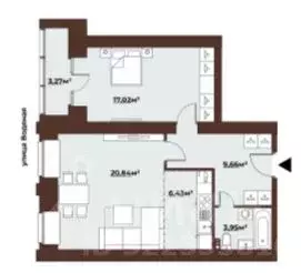 Студия Томская область, Томск Заозерный пер., 30 (59.55 м) - Фото 1