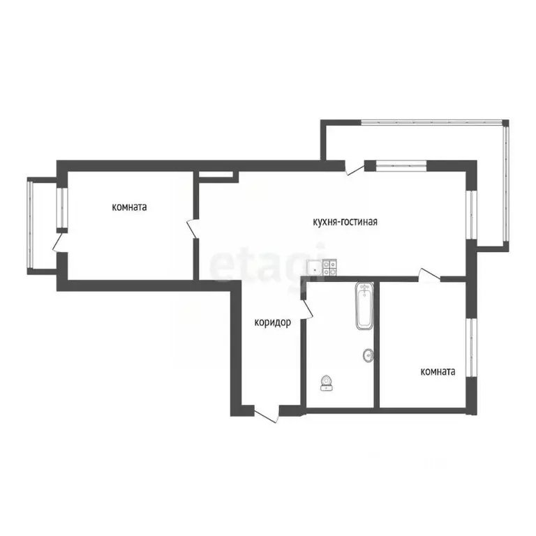 3-к кв. Бурятия, Улан-Удэ 111-й мкр, 3/1 (74.0 м) - Фото 1