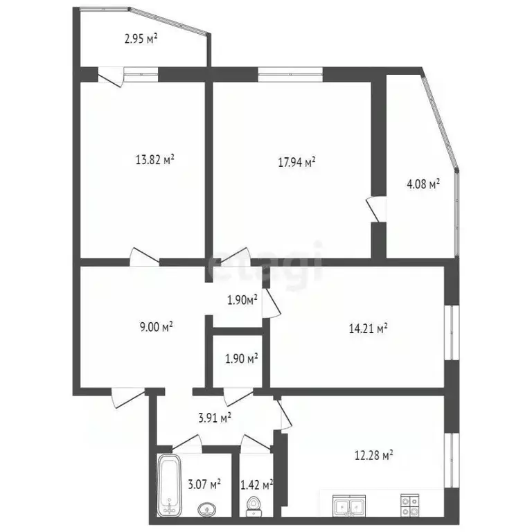 3-к кв. Орловская область, Орел Артельный пер., 8Б (80.0 м) - Фото 1