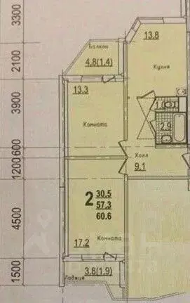 2-к кв. Москва 2-й Грайвороновский проезд, 38к1 (61.0 м) - Фото 1