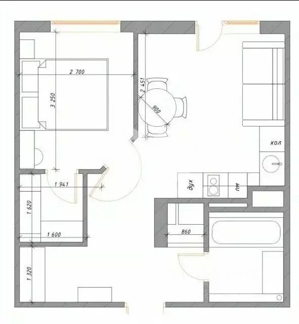 1-к кв. Новосибирская область, Новосибирск 2-я Воинская ул., 53 (40.0 ... - Фото 2