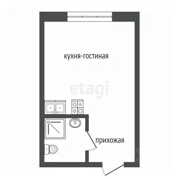 Студия Калининградская область, Пионерский Пионерская ул., 1А (23.0 м) - Фото 1