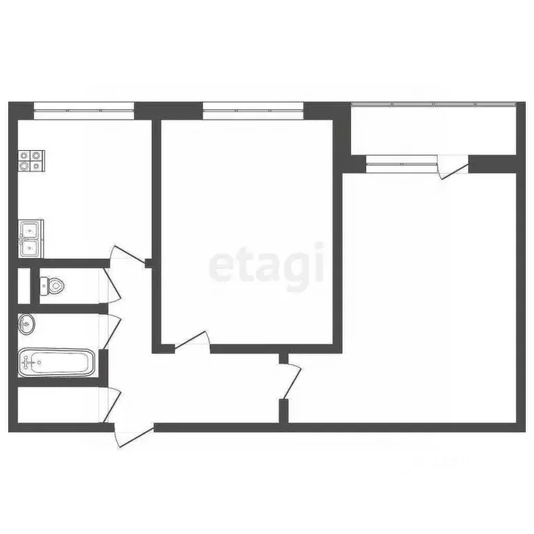 2-к кв. Липецкая область, Липецк ул. Циолковского, 3/4 (41.7 м) - Фото 2