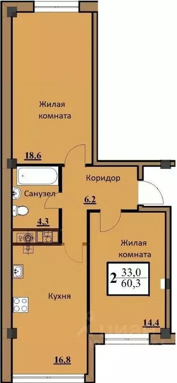 1-к кв. Ставропольский край, Ессентуки Звездная ул. (60.3 м) - Фото 0