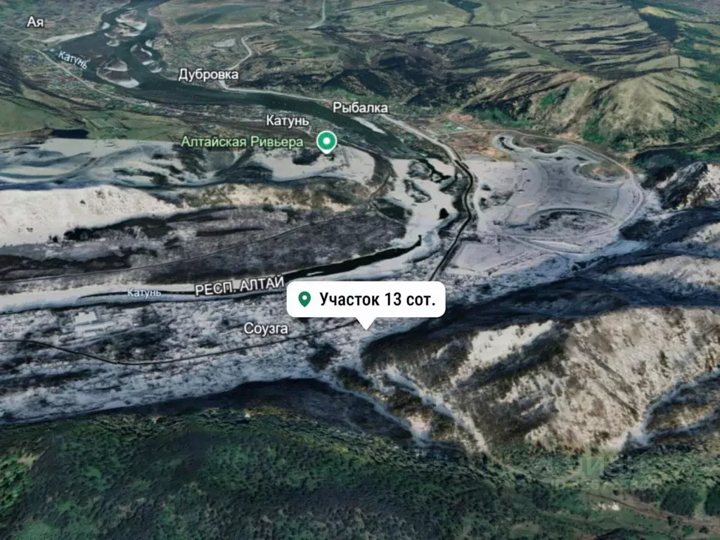 Участок в Алтай, Майминский район, с. Соузга Айская ул., 12 (13.0 ... - Фото 2