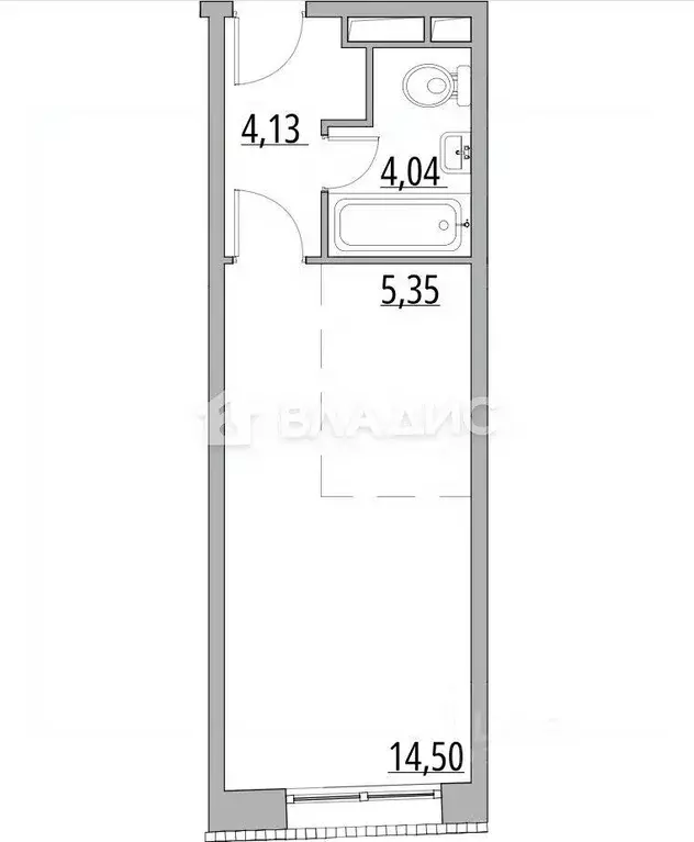 Квартира, студия, 28.67 м - Фото 1