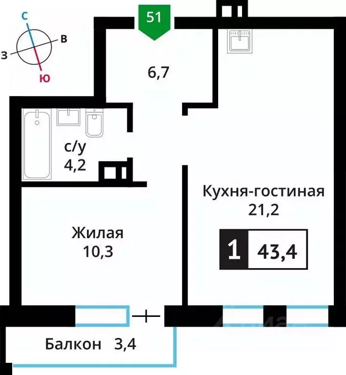 1-к кв. Московская область, Красногорск городской округ, д. Аристово ... - Фото 0
