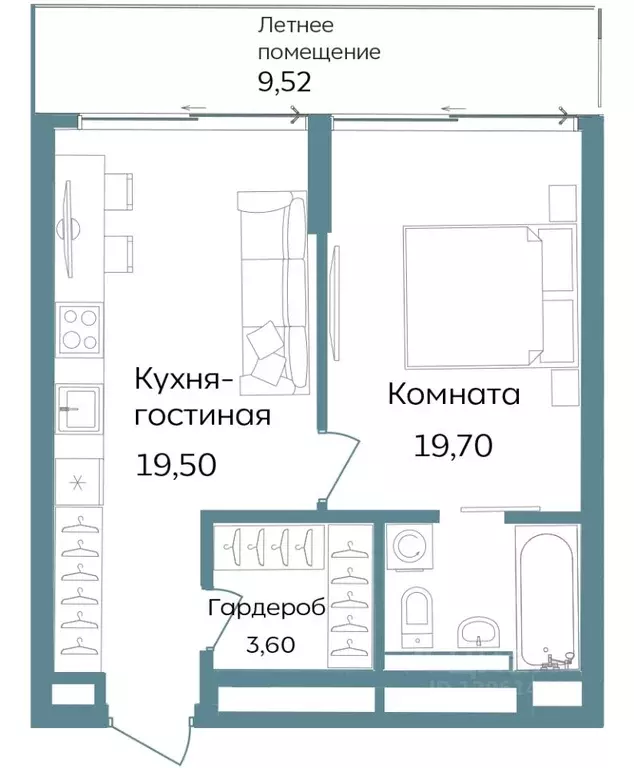 2-к кв. Крым, Саки  (52.32 м) - Фото 1