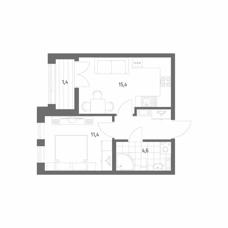 1-комнатная квартира: Новоселье, бульвар Белых Ночей, 3 (37.4 м) - Фото 1