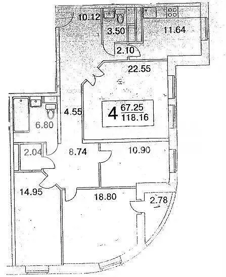 4-комнатная квартира: Москва, 1-й Новомихалковский проезд, 2к1 (117 м) - Фото 1