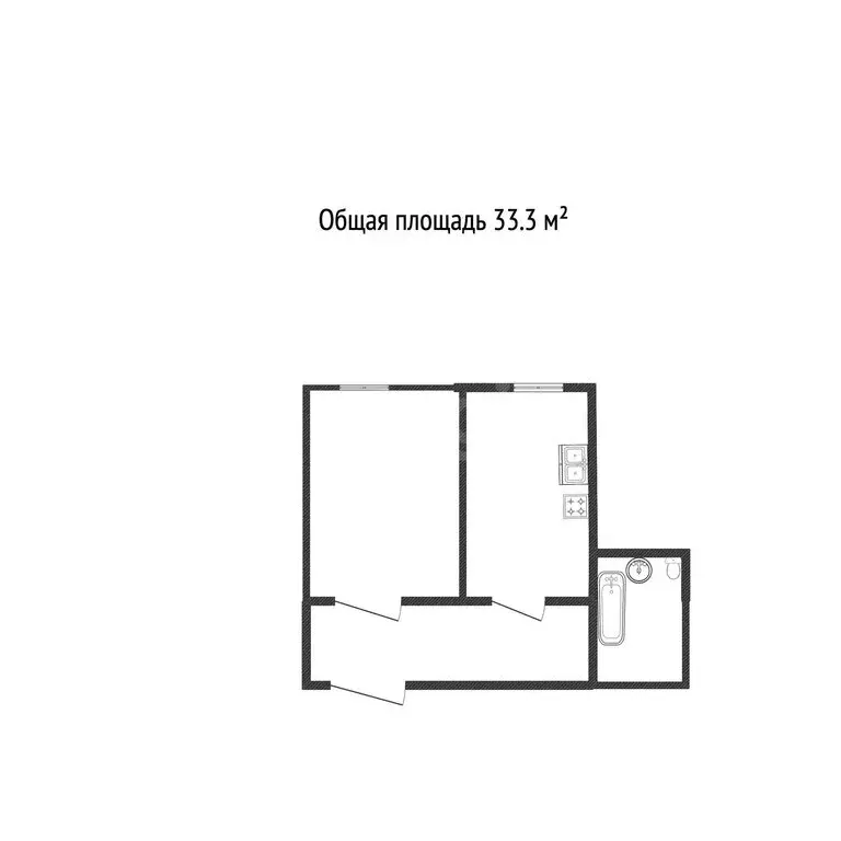 1-комнатная квартира: Иркутск, улица Багратиона, 49 (33.3 м) - Фото 1