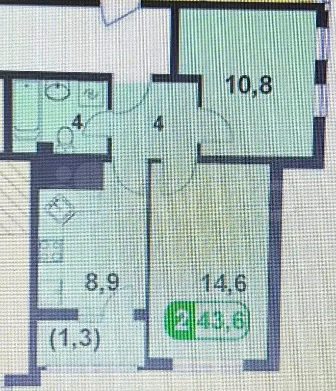 2-к. квартира, 49 м, 4/20 эт. - Фото 0