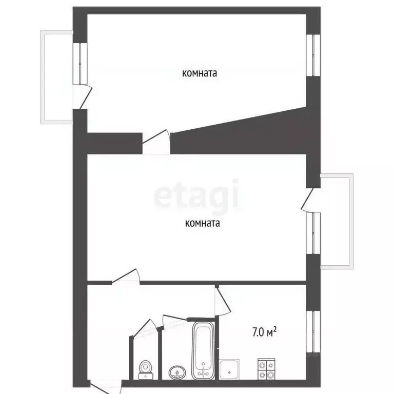 2-к кв. Ростовская область, Шахты Индустриальная ул., 8 (59.0 м) - Фото 2