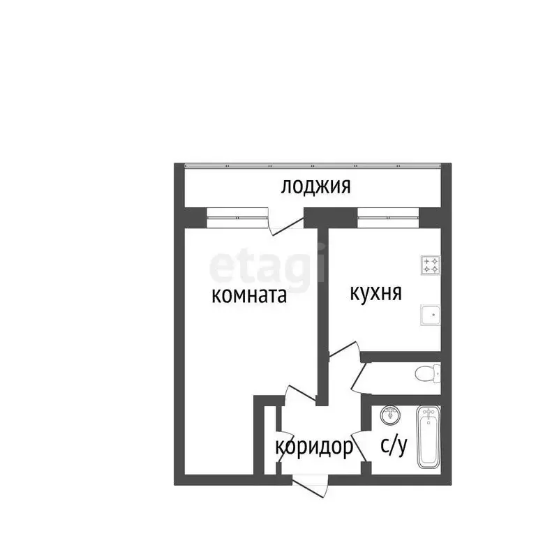1-комнатная квартира: Тюмень, Ямская улица, 76 (36.2 м) - Фото 1