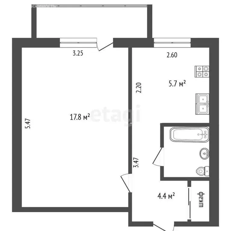 1-комнатная квартира: Вологда, Залинейная улица, 24 (32 м) - Фото 1