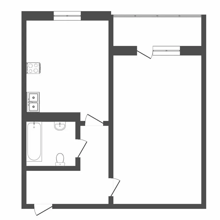 1-комнатная квартира: Тюмень, улица Елизарова, 12 (32.4 м) - Фото 1