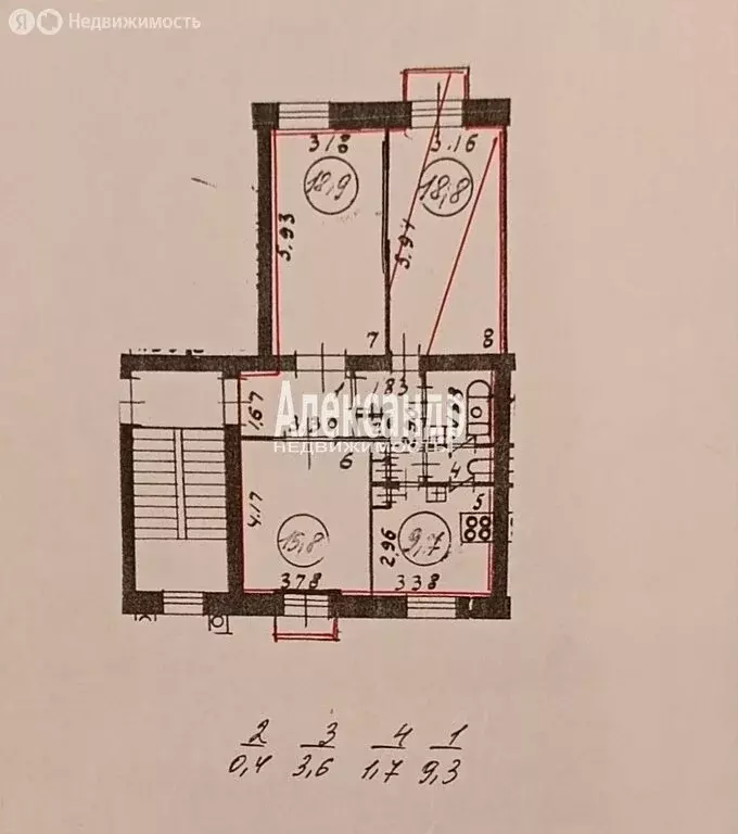 1к в 3-комнатной квартире (19.2 м) - Фото 2