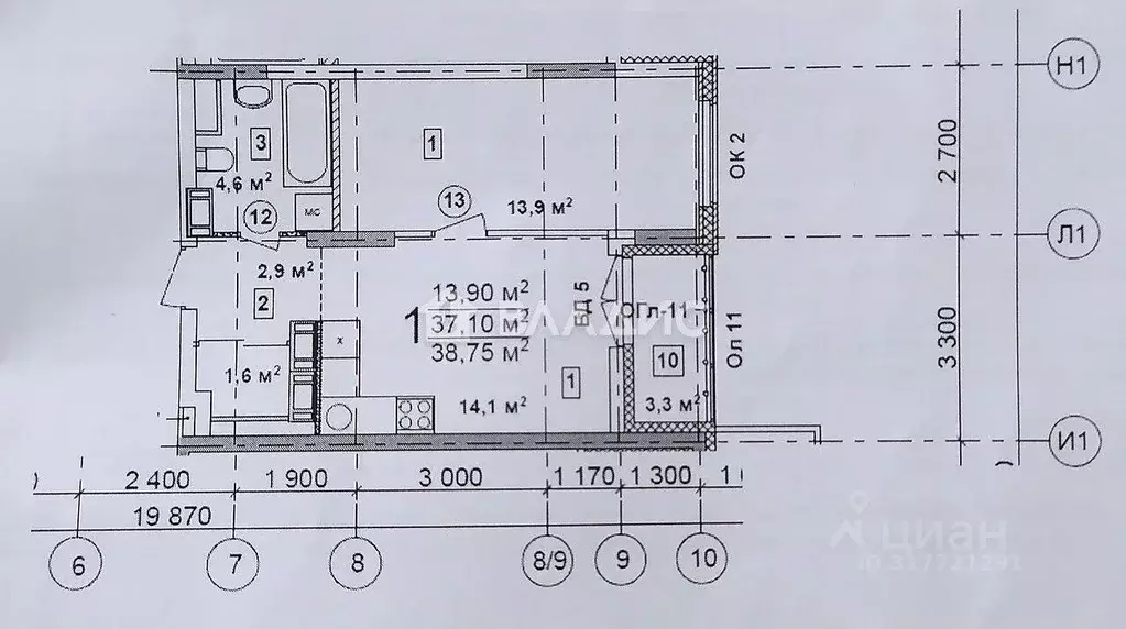1-к кв. Нижегородская область, Нижний Новгород д. Анкудиновка, ул. ... - Фото 0