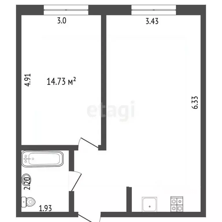 1-к кв. Москва 3-я Гражданская ул., 21 (40.0 м) - Фото 2