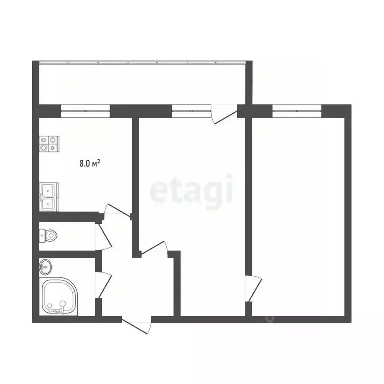 2-к кв. Тюменская область, Тюмень Ямская ул., 98Д (45.6 м) - Фото 1