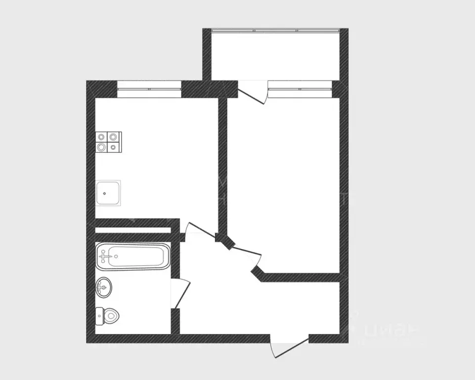 1-к кв. Тюменская область, Тюмень ул. Тимофея Чаркова, 79 (35.0 м) - Фото 1