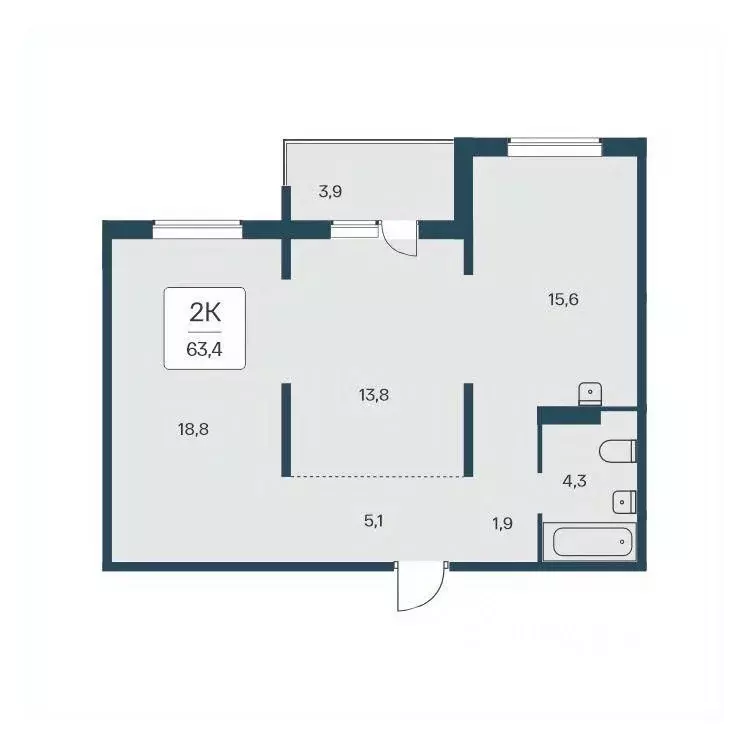 2-к кв. Новосибирская область, Новосибирск Кедровая ул., 80/3 (63.4 м) - Фото 0