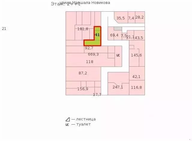 Офис в Санкт-Петербург ул. Маршала Новикова, 28Е (41 м) - Фото 1