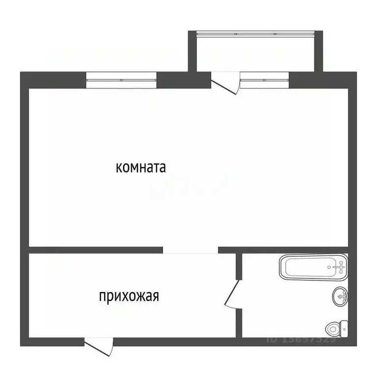Студия Иркутская область, Иркутск Гусарская тер., 12 (32.8 м) - Фото 2