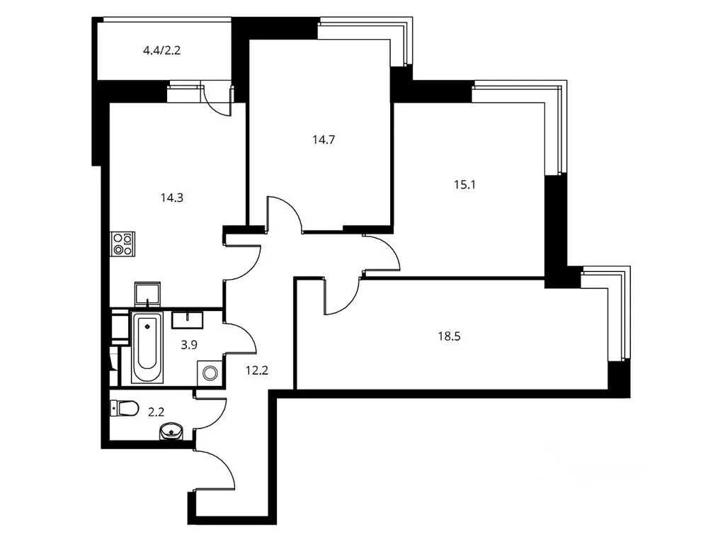 3-к кв. Московская область, Щелково Центральная ул., 69 (83.05 м) - Фото 1