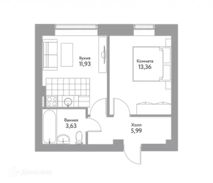 Продаётся 1-к квартира, 35.2 м - Фото 1