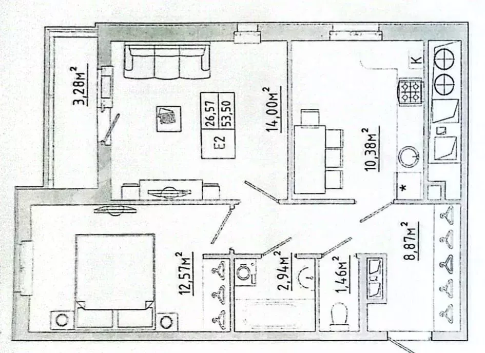 2-к кв. Рязанская область, Рязань ул. Земнухова, 3 (53.5 м) - Фото 2