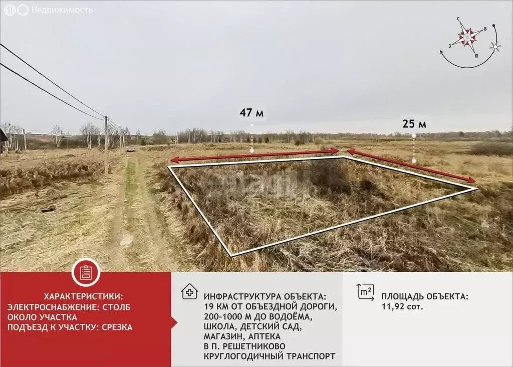 Участок в Тюменская область, Нижнетавдинский муниципальный округ, ... - Фото 1